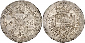 1656. Felipe IV. Amberes. 1 patagón. (Vti. 959) (Vanhoudt 645.AN). 28 g. Muy bella. Brillo original. Ex Áureo 06/03/1996, nº 317. Rara así. EBC.