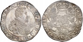 1636. Felipe IV. Amberes. 1 ducatón. (Vti. 1226) (Vanhoudt 642.AN). 32,31 g. Cospel ligeramente irregular. Preciosa pátina. Ex Áureo 14/01/1992, nº 51...
