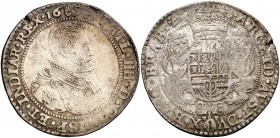 1654. Felipe IV. Amberes. 1 ducatón. (Vti. 1242) (Vanhoudt 642.AN). 32,41 g. Ex Áureo 15/12/1992, nº 641. MBC.