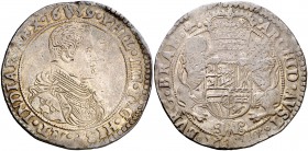 1659. Felipe IV. Amberes. 1 ducatón. (Vti. 1247) (Vanhoudt 642.AN). 32,49 g. Acuñación floja. Precioso color. Parte de brillo original. MBC+.