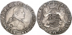 1663. Felipe IV. Amberes. 1 ducatón. (Vti. 1251) (Vanhoudt 642.AN). 29,51 g. Ex Áureo 28/10/1993, nº 252. MBC.