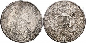 1632. Felipe IV. Amberes. Doble ducatón. (Vti. 1165) (Vanhoudt 640.AN P2). 64,40 g. Golpecitos. Ex Áureo 14/01/1992, nº 513. Muy rara. MBC+.