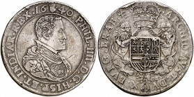 1640. Felipe IV. Amberes. Triple ducatón. (Vti. 1278) (Vanhoudt 642.AN P3). 97,27 g. Golpecitos. Parte de brillo original. Ex Ponterio 08/04/2000, nº ...