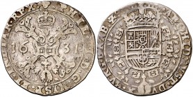 1631. Felipe IV. Bruselas. 1/4 de patagón. (Vti. 672) (Vanhoudt 647.BS). 6,68 g. MBC.