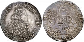 1636. Felipe IV. Bruselas. 1/2 ducatón. (Vti. falta) (Vanhoudt 643.BS). 16,09 g. Muy rara. MBC.