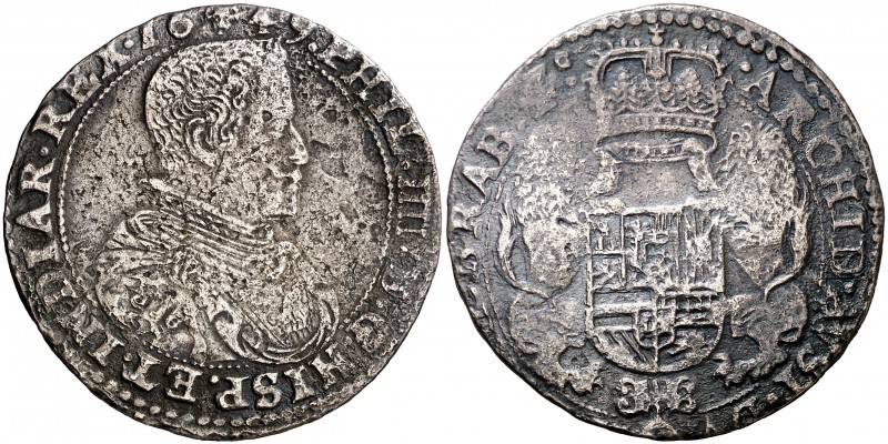 1649. Felipe IV. Bruselas. 1/2 ducatón. (Vti. 891) (Vanhoudt 643.BS). 14,46 g. P...