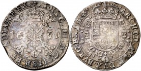 1631. Felipe IV. Bruselas. 1 patagón. (Vti. 1004) (Vanhoudt 645.BS). 27,83 g. Preciosa pátina. Ex Colección Rocaberti, Áureo 19/05/1992, nº 576. Ex Co...