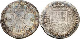 1634. Felipe IV. Bruselas. 1 patagón. (Vti. 1007) (Vanhoudt 645.BS). 27,88 g. Pátina. MBC.