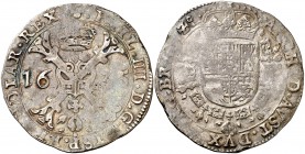 1635. Felipe IV. Bruselas. 1 patagón. (Vti. 1008) (Vanhoudt 645.BS). 28,14 g. MBC-.