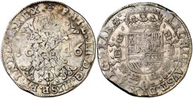 1646. Felipe IV. Bruselas. 1 patagón. (Vti. 1015) (Vanhoudt 645.BS). 27,89 g. Pátina. MBC.
