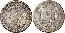 1652. Felipe IV. Bruselas. Doble patagón. (Vti. 1038) (Vanhoudt 645.BS P2). 54,51 g. Muy rara. MBC.