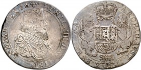 1633. Felipe IV. Bruselas. 1 ducatón. (Vti. 1187) (Vanhoudt 640.BS). 32,47 g. Bonita pátina. Ex Áureo 29/10/1991, nº 403. Rara. MBC/MBC+.