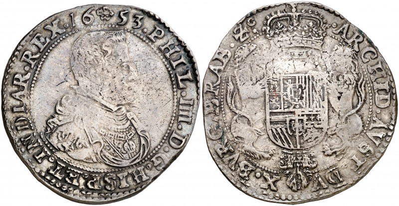 1653. Felipe IV. Bruselas. 1 ducatón. (Vti. 1308) (Vanhoudt 642.BS). 32,41 g. Bu...