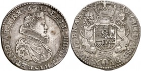1632. Felipe IV. Bruselas. Doble ducatón. (Vti. 1194) (Vanhoudt 640.BS P2). 64,69 g. Muy rara. MBC+.