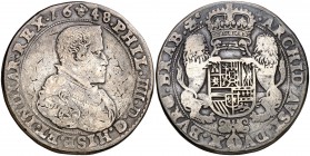 1648. Felipe IV. Bruselas. Doble ducatón. (Vti. 1330) (Vanhoudt 642.BS P2). 63,51 g. Muy rara. MBC-.