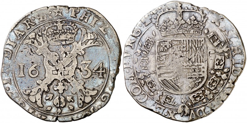 1634. Felipe IV. Maestricht. 1 patagón. (Vti. falta) (Vanhoudt 645.DL). 27,93 g....