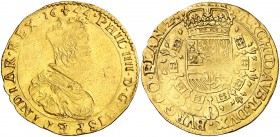 1644. Felipe IV. Brujas. Doble soberano. (Vti. 1554, error foto) (Vanhoudt 637.BG). 11,05 g. Acuñación floja. Parte de brillo original. Ex UBS 21/09/1...