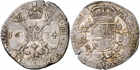 1634. Felipe IV. Tournai. 1/2 patagón. (Vti. 814) (Vanhoudt 646.TO). 13,97 g. Bella. Parte de brillo original. Rara y más así. EBC-.