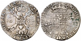 1635. Felipe IV. Tournai. 1/2 patagón. (Vti. 815) (Vanhoudt 646.TO). 14,03 g. Ex Colección Rocaberti, Áureo 19/05/1992, nº 631. Ex Colección Balsach. ...