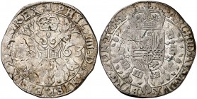1663. Felipe IV. Tournai. 1/2 de patagón. (Vti. falta) (Vanhoudt 646.TO). 13,57 g. Ex Áureo 20/09/2001, nº 1271. Rara. MBC.