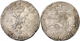1634. Felipe IV. Tournai. 1 patagón. (Vti. 1121) (Vanhoudt 645.TO). 28,01 g. MBC-/MBC.