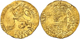 1648. Felipe IV. Tournai. 1 soberano (león de oro). (Vti. 1484) (Vanhoudt 683.TO). 5,52 g. Parte de brillo original. EBC-.