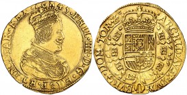 1645. Felipe IV. Tournai. Doble soberano. (Vti. 1563, error foto) (Vanhoudt 637.TO). 10,98 g. Ex Colección Rocaberti, Áureo 19/05/1992, nº 654. Ex Col...