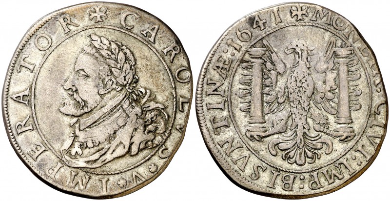 1641. Felipe IV. Besançon. 1/2 patagón. (Vti. 1656) (P.A. 5412). 13,93 g. A nomb...