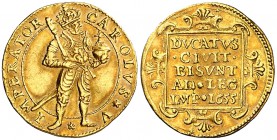 1655. Felipe IV. Besançon. 1/2 ducado. (Vti. 1671) (Fr. 79). 1,70 g. Preciosa pátina. Rara y más así. EBC.