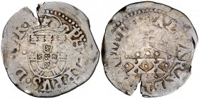 s/d. Felipe IV. Lisboa. 20 reis. (Vti. 1683) (Gomes. 01.01 var). 1,36 g. Ex Áureo 17/12/1997, nº 3472. BC.