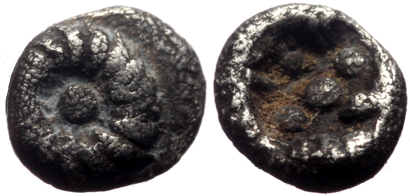 Ionia,Uncertain AR Tetartemorion (Silver, 0.11g, 4mm) 530-480 BC 
Obv: Rosette, ...