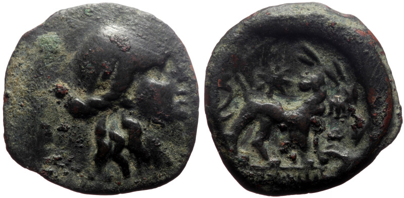 Ionia, Miletos AE (Bronze, 3.61g, 20mm) ca 190 BC unidentified magistrate 
Obv: ...