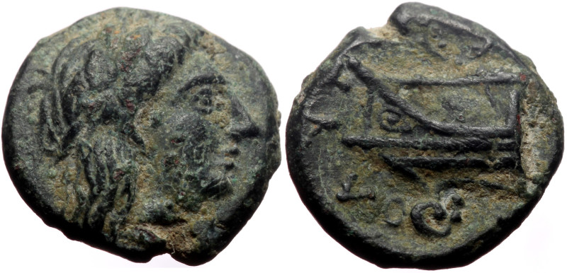 Caria, Knidos AE (Bronze, 1.43g, 11mm) ca 250-210 BC, unidentified magistrate
Ob...