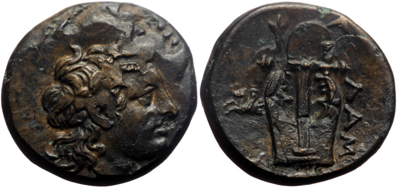 Mysia, Lampsakos AE (Bronze, 8.01g, 19mm) ca. 2nd-1st century BC.
Obv.: Laureate...