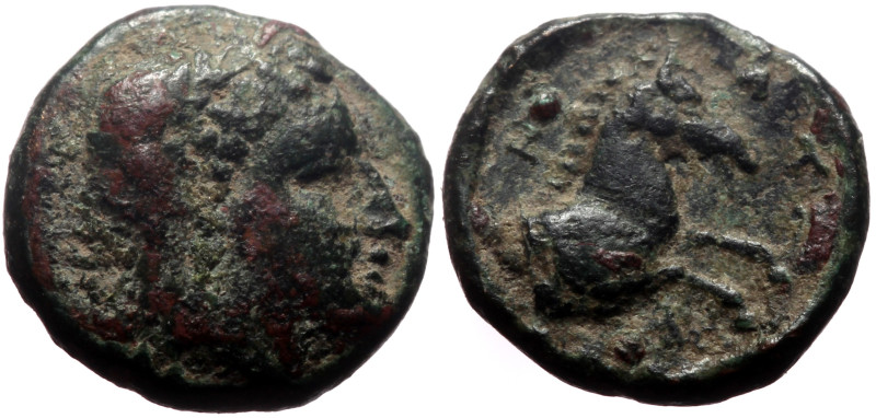 Mysia, Atarneos AE (Bronze, 1.05g, 10mm) ca 350-300 BC.
Obv: Laureate head of Ap...