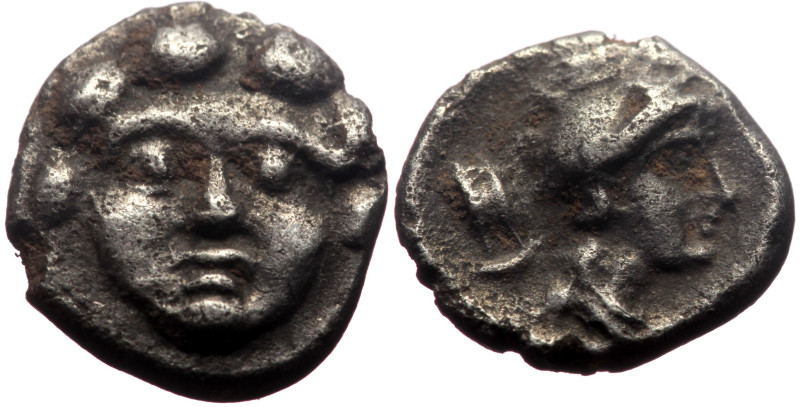 Pisidia, Selge AR Obol (Silver, 0.96g, 10mm) ca 350-300 BC. 
Obv: Facing gorgone...