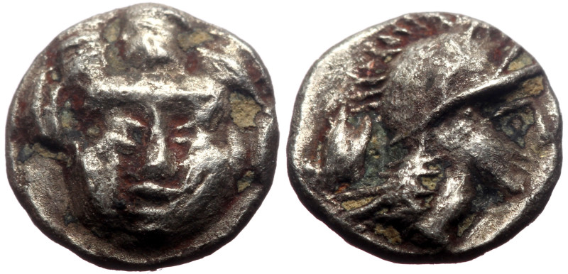 Pisidia, Selge AR Obol (Silver, 0.76g, 9mm) ca 350-300 BC. 
Obv: Facing gorgonei...