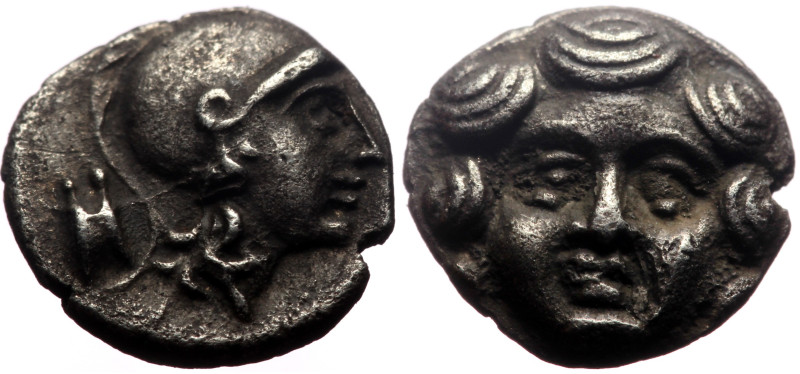 Pisidia, Selge AR Obol (Silver, 0.97g, 10mm) ca 350-300 BC. 
Obv: Facing gorgone...