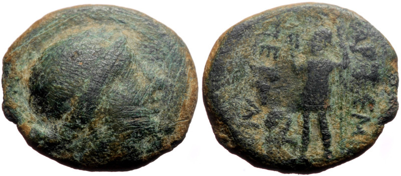 Pamphylia, Perge AE (Bronze, 5.42g, 18mm) 2nd-1st c. BC 
Obv: Wreathed head of A...