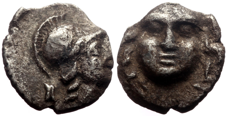 Pamphylia, Aspendus AR Obol (Silver, 0.47g, 9mm) ca 4th century BC. 
Obv: Head o...