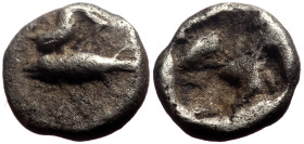Cilicia, Tarsos, Time of Pharnabazos or Datames (ca 379-374/378-372) AR Obol (Silver, 0.57g, 9 mm) 
Obv: Female head (Arethusa?) facing slightly left....