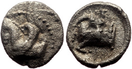 Cilicia, Kelenderis AR Hemiobol (Silver, 0.26g, 7mm) ca 425-400 BC 
Obv: Forepart of Pegasos left.
Rev: Forepart of a goat to left, head turned to loo...