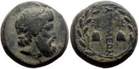 *Just 1 specimen recorded by acsearch*
Phrygia, Apamea AE (Bronze, 6.16g, 18mm) 2nd-1st century BC
Obv: Head of Serapis r., wearing the crown of Egypt...