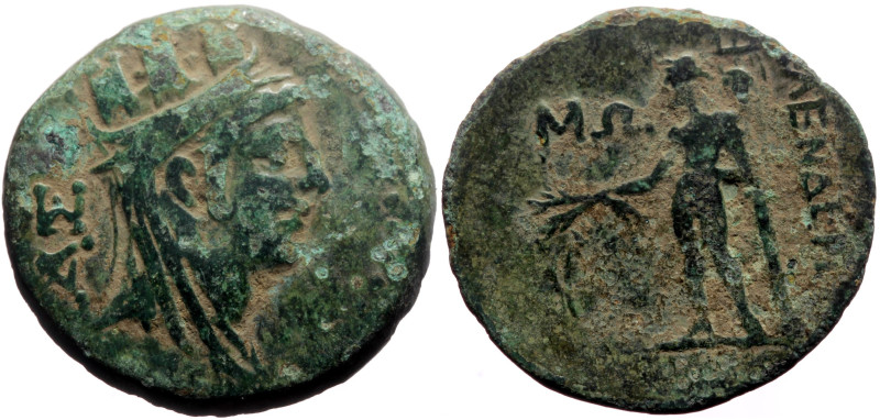 Cilicia, Kelenderis AE (Bronze, 6.27g, 23mm) 2nd-1st century BC. 
Obv: Turreted ...