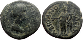 *Unknown to RPC, never recorded by acsearch*
Thrace, Hadrianopolis AE (Bronze, 6.50g, 22mm) Faustina II (Augusta, 147-175). Obv: ΦΑVСΤΕΙΝΑ СΕΒΑСΤΗ, Dr...