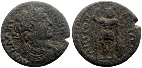 Never recorded by acsearch, seems to be unknown to major references. 
Ionia, Metropolis AE (Bronze, 6.03g, 22mm) Caracalla (211-217)
Obv: AY K M A ANT...