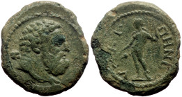 Lydia, Hypaepa AE (Bronze, 3.61g, 18mm) Uncertain Reign, Issue: 'Pseudo-autonomous': The Antonines? (c. 138–192)
Obv: head of Heracles (bearded), righ...