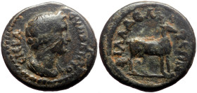 Lydia, Philadelphia AE (Bronze, 4.34g, 17mm) Pseudo-autonomous Time of Septimius Severus (193-211). 
Obv: IEPA CVNKΛHTOC, Draped bust of the Senate ri...