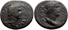 Mysia, Attaea AE (Bronze, 3.14g, 17mm) Trajan (98-117) 
Obv: ΑΥΤ(Ο) ΚΑΙϹΑΡ(Α) ϹΕΒ; laureate head of Trajan, right
Rev: ΑΤΤΑΙΤΩΝ; draped bust of the Se...