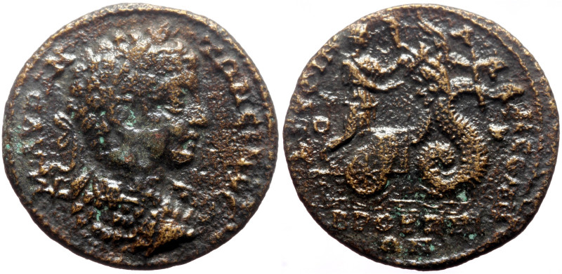 Phrygia, Bruzus AE (Bronze, 7.75g, 24mm) Caracalla or Elagabal
Obv: [ΑVΤ Κ] Μ AV...